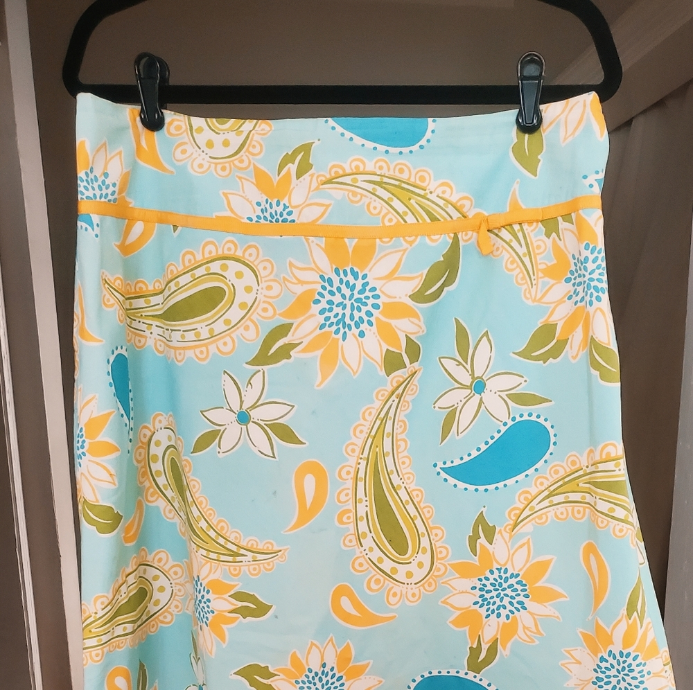 Lilly Pulitzer Sunflower Paisley A Line Skirt sz14